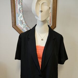 Black Sag Harbor Short Sleeve Blazer Sz 14